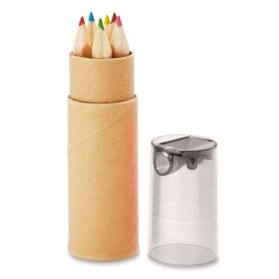 6 lápices de color en tubo