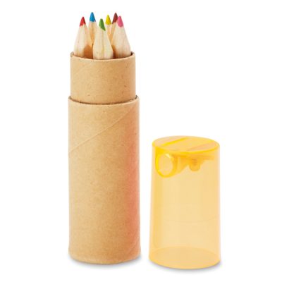 6 lápices de color en tubo